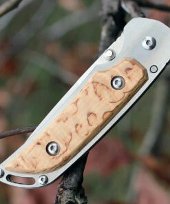 Marttiini Knives Marttiini 915111 Taittoveitsi MFK, 3.25" Stainless Plain Blade, Curly Birch Handle -Knifeworks Sales Store 915111.3 13072.1566585998