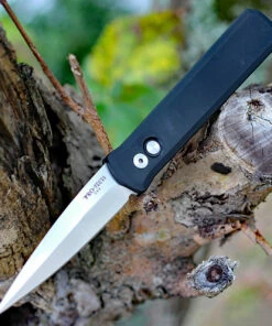 Pro-Tech Godfather Automatic - Blk Alum (4" 154CM Satin) 921-Satin