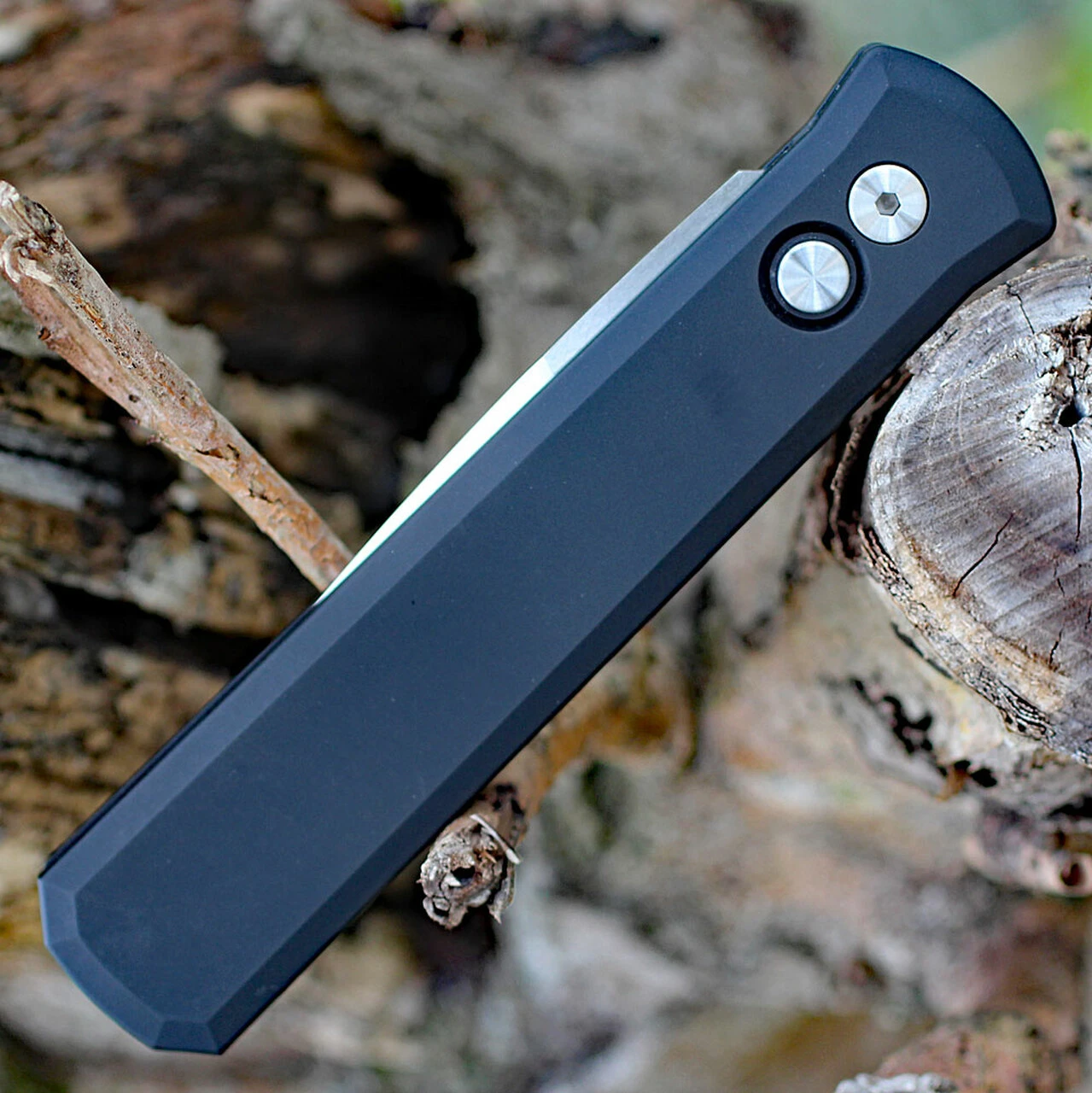 Pro-Tech Godfather Automatic - Blk Alum (4" 154CM Satin) 921-Satin 4 Pro-Tech Godfather Automatic - Blk Alum (4" 154CM Satin) 921-Satin - Image 4