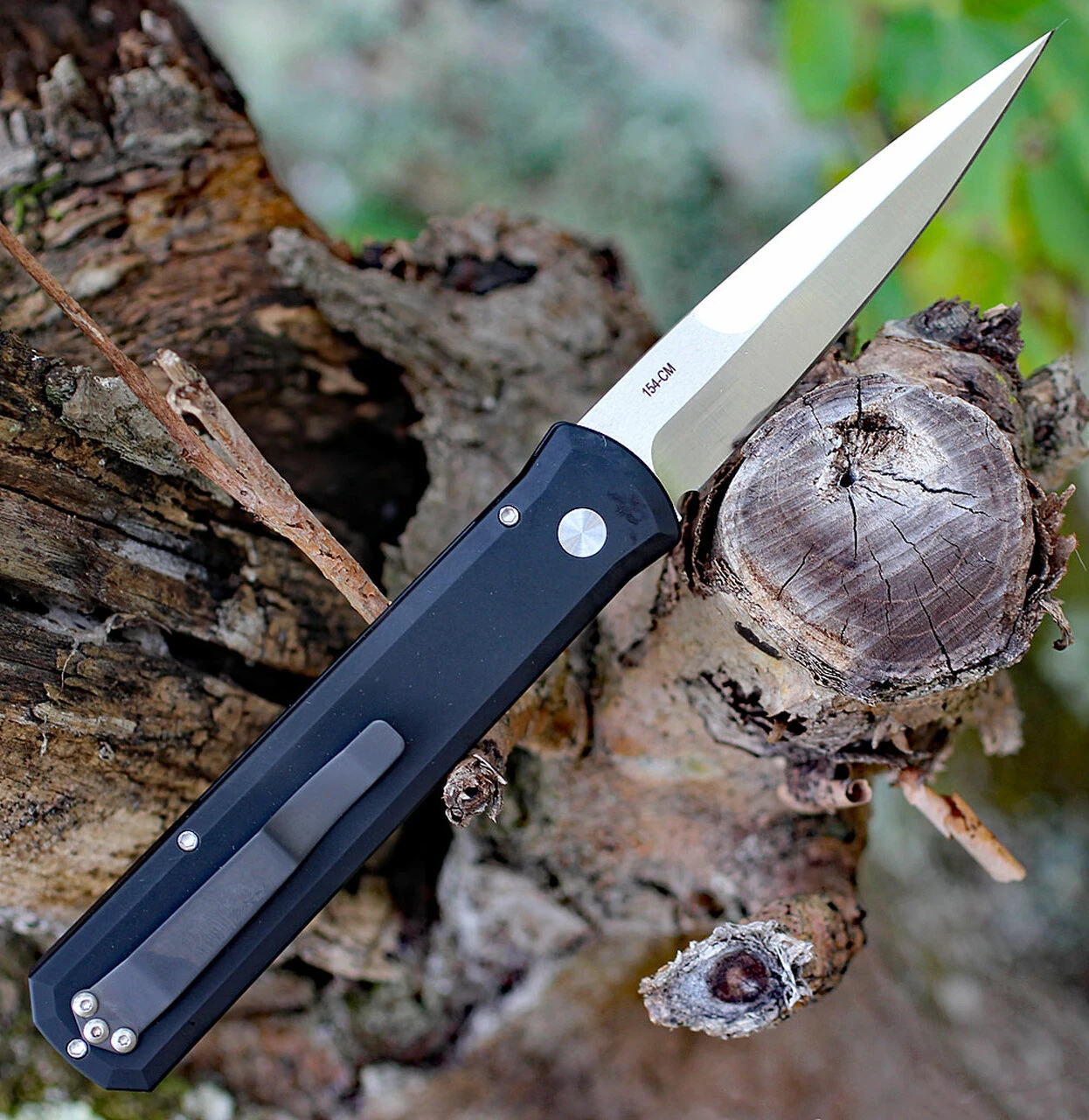 Pro-Tech Godfather Automatic - Blk Alum (4" 154CM Satin) 921-Satin 2 Pro-Tech Godfather Automatic - Blk Alum (4" 154CM Satin) 921-Satin - Image 2