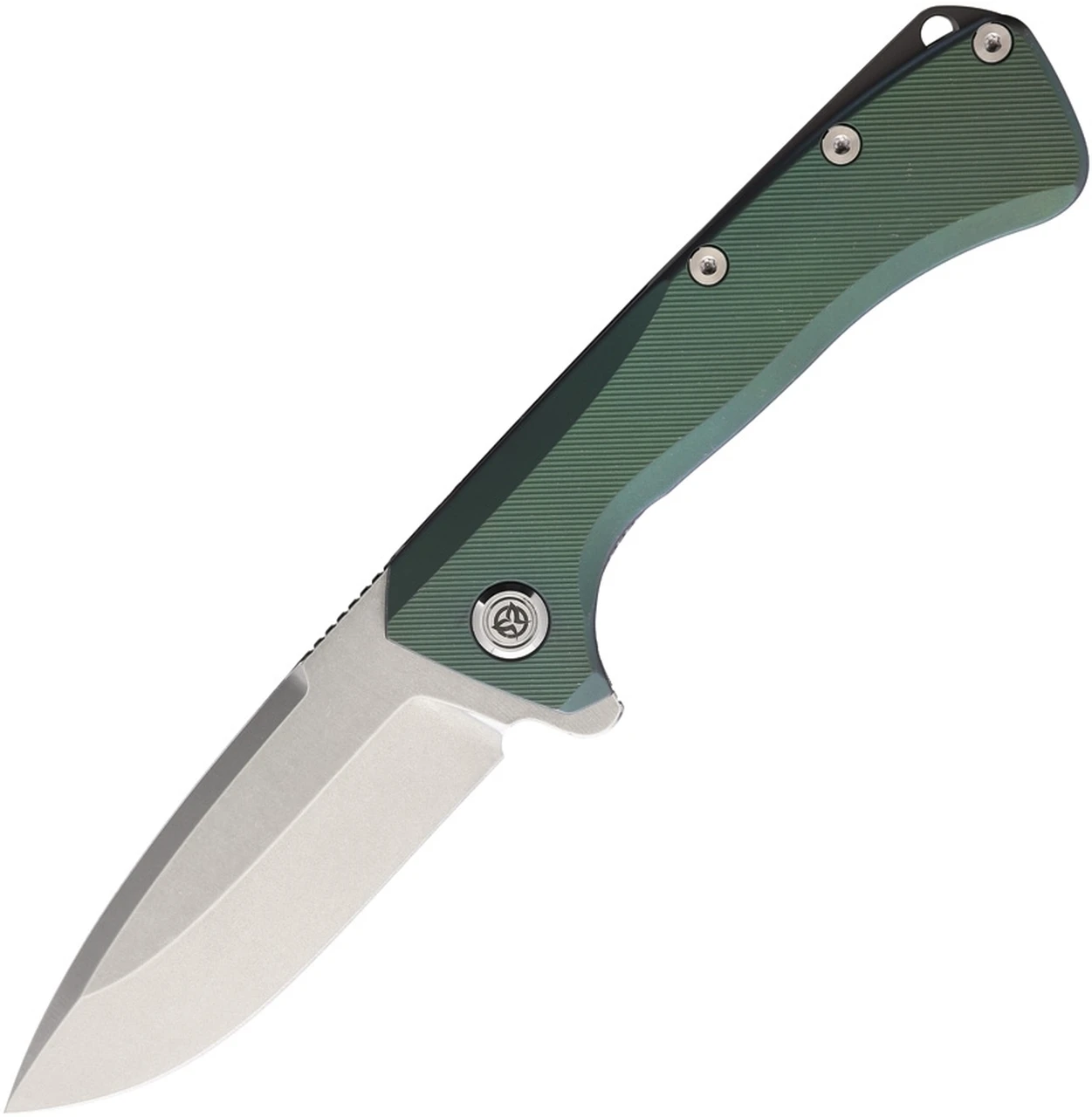 PMP Knives Revenge II - Green Titanium (3.74" M390 Satin) PMP010 1 PMP Knives Revenge II - Green Titanium (3.74" M390 Satin) PMP010