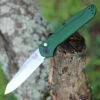 Benchmade Knives Benchmade 9400 Auto Osborne, 3.40" CPM-S30V Satin Plain Blade, Green Aluminum Handle