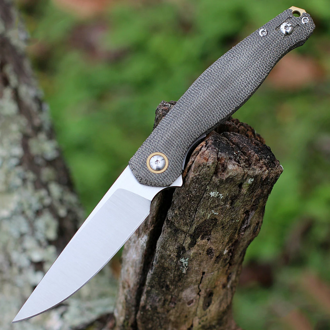 GiantMouse Ace Sonoma V2 - Green Micarta (3.4" Elmax Stonewash) 1 GiantMouse Ace Sonoma V2 - Green Micarta (3.4" Elmax Stonewash)