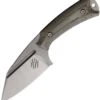 Akeron La Sanction by Bastinelli AKN002G, 2.75" Bohler N690 Stonewashed Full Tang Blade, Green Canvas Micarta Handle