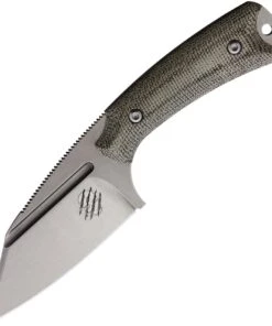 Akeron La Sanction by Bastinelli AKN002G, 2.75" Bohler N690 Stonewashed Full Tang Blade, Green Canvas Micarta Handle