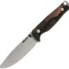 Akeron Ekinox V3 Fixed Blade Ziricote AKN005Z, 4.5" Stonewash N690 Blade, Ziricote Wood Handle