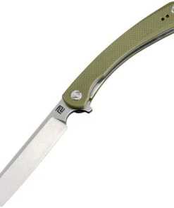 Artisan Cutlery Artisan Orthodox ATZ1817PGNF, 4.0" Stonewash D2 Steel Blade, Green G10 Handle