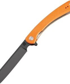 Artisan Cutlery Artisan Orthodox ATZ1817PSBOEF, 2.75" Black D2 Steel Blade, Orange G10 Handle