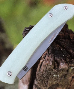 Artisan Cutlery Biome ATZ-1840P-NTG, 2.8" Sandvik 12C27 StonewashedPlain Blade, Natural Translucent Green G-10 Handle -Knifeworks Sales Store ATZ1840PNTG.3 90802.1627061670