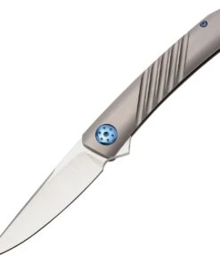 Alliance Designs ALA1G Anchovy Framelock with Grooves, 3.5" RWL34 Plain Blade, Titanium Handle