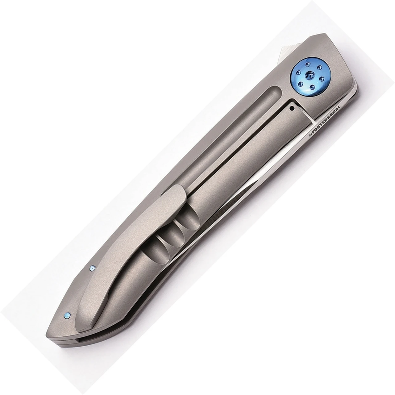 Alliance Designs ALA1G Anchovy Framelock with Grooves, 3.5" RWL34 Plain Blade, Titanium Handle 2 Alliance Designs ALA1G Anchovy Framelock with Grooves, 3.5" RWL34 Plain Blade, Titanium Handle - Image 2