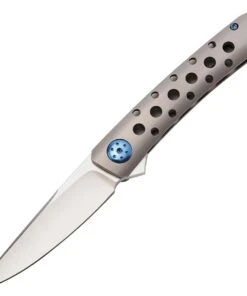 Alliance Designs ALA1H Anchovy Framelock with Holes, 3.5" RWL34 Plain Blade, Titanium Handle
