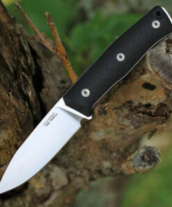 LionSteel B35GBK 3.54" Sleipner Steel Satin Blade, Black G-10 Handle