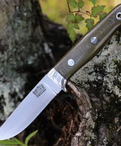 Bark River Knives Bark River Mountaineer II - Green Canvas Micarta (3.5" CPM CRU-Wear) 02-064-MGC