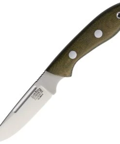 Bark River Knives Adventurer II BA05143MGC, 3.6" Elmax Satin Plain Blade, Green Micarta Handle