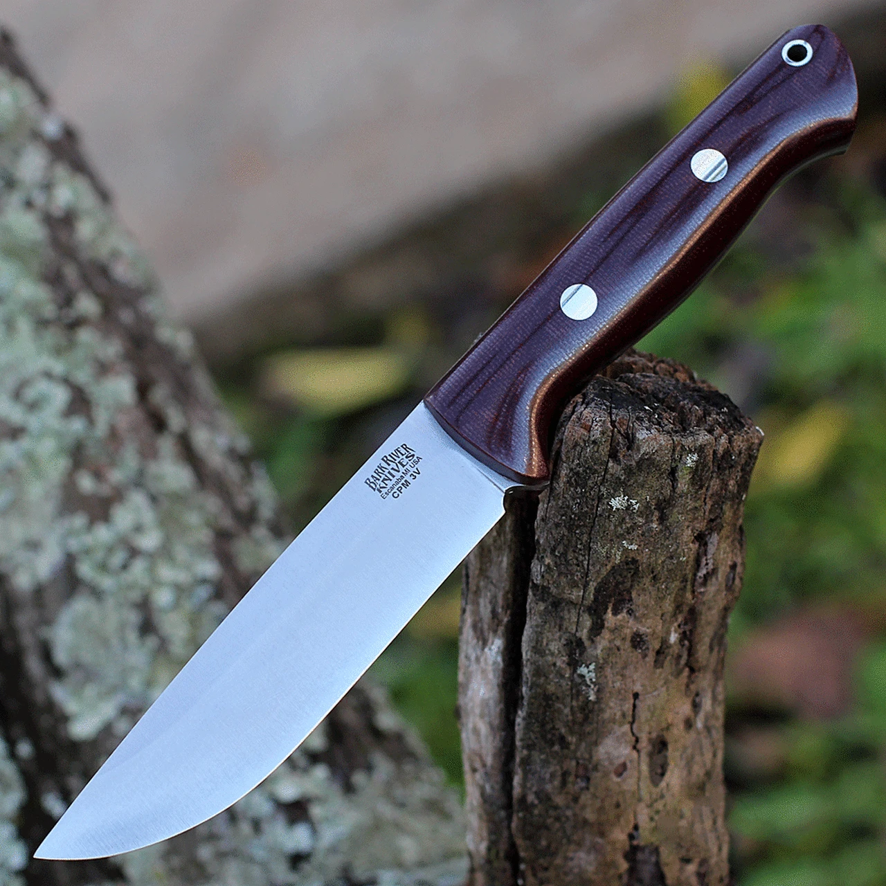 Bark River Knives Bark River Bravo 1.25 LT Rampless - Burgundy Micarta (4.9" CPM-3V) 07-129M-BU 1 Bark River Knives Bark River Bravo 1.25 LT Rampless - Burgundy Micarta (4.9" CPM-3V) 07-129M-BU