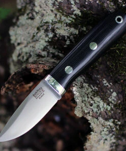 Bark River Knives City Knife BA14140MBC, 2.45" Elmax Plain Blade, Black Canvas Micarta Handle