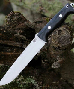 Bark River Knives Bark River Bravo 2 - Black Canvas Micarta (7" Satin A2) 07-211M-BC