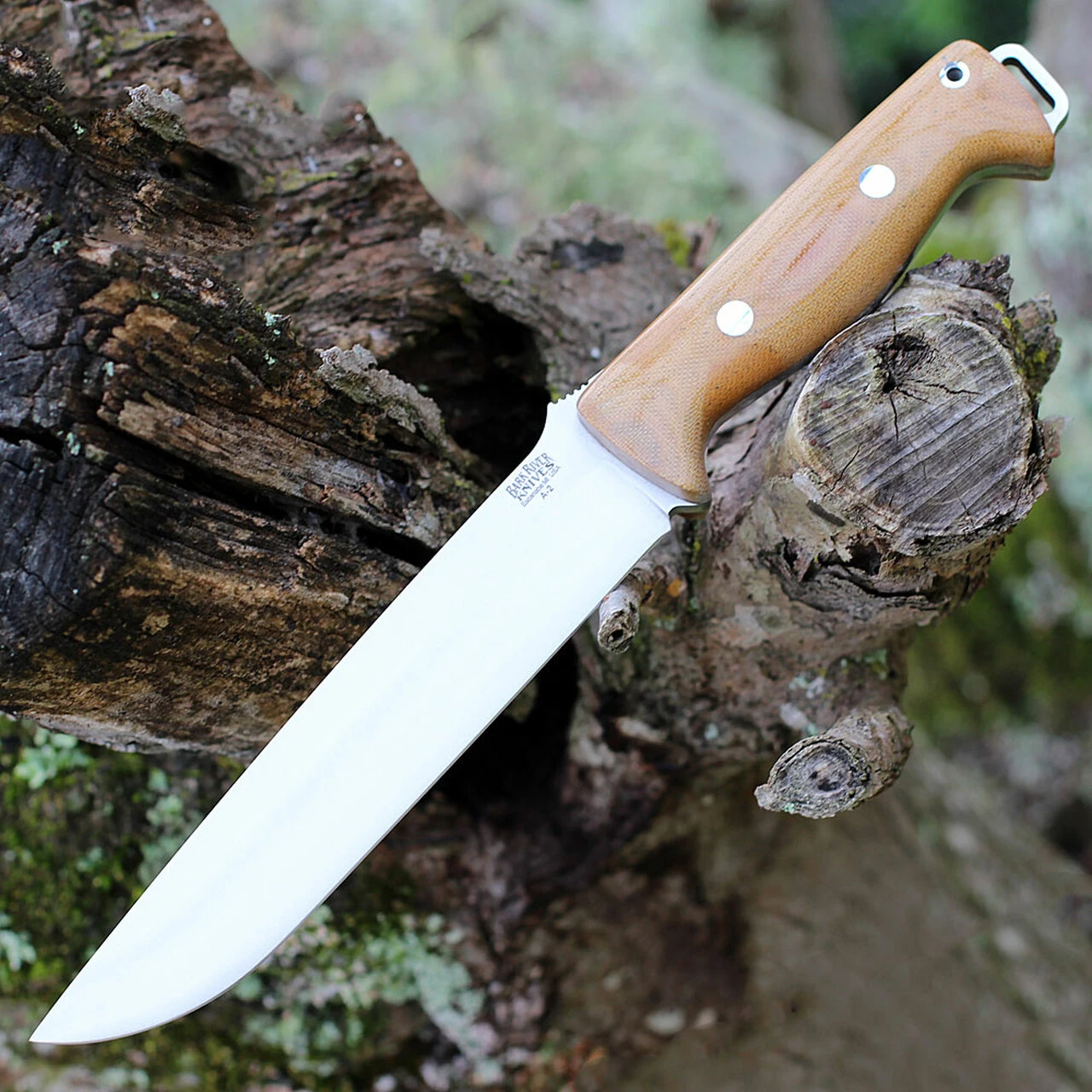 Bark River Knives Bark River Bravo 2 - Natural Canvas Micarta (7" Satin A2) 07-211M-NC 1 Bark River Knives Bark River Bravo 2 - Natural Canvas Micarta (7" Satin A2) 07-211M-NC