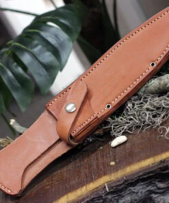 Bark River Knives Teddy II, 8.0" A2 Tool Steel Plain Blade, Stacked Leather Handle, Leather Sheath -Knifeworks Sales Store BA214L 86464.1618336277