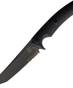 Bastinelli Creations P.Y. Fixed Blade BAS207S, 5" N690 Black PVD Plain Blade, Black G-10 Handle, Black Kydex Sheath