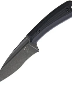 Bastinelli Creations SIN Fixed Blade BAS215, 3.5" N690Co Black Stonewashed Blade, Black Milled G-10 Handle, Kydex Sheath