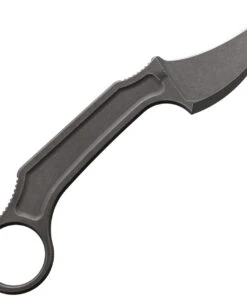 Bastinelli Creations Anomaly Fixed Blade BAS238, 2.25" N690CO Dark Stonewashed Plain Blade, Gray Bohler N690CO Stainless Steel Handle