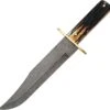 Bear and Son Bear & Son 502D Bowie Damascus Genuine India Stag Bone