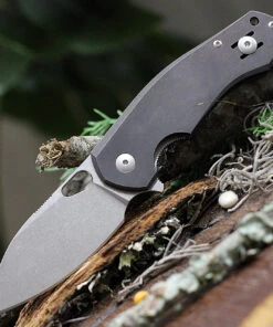 GiantMouse ACE Biblio Flipper, 2.9" M390 Stonewash Drop Point Blade, Bronze Handle