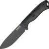 Ka-bar Short Becker BK16, 4.37" 1095 Cro-Van Black Drop Point Blade, Black Zytel Handle, Nylon Sheath