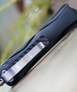 CobraTec Knives BLKKCTS Black King Cobra, 4" D2 Steel Tanto Part Serrated Blade, Anodized Aviation Aluminum w/ Carbon Fiber Inlay -Knifeworks Sales Store BLKKCTS.2 68736.1598969989