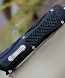 CobraTec Knives BLKKCTS Black King Cobra, 4" D2 Steel Tanto Part Serrated Blade, Anodized Aviation Aluminum w/ Carbon Fiber Inlay -Knifeworks Sales Store BLKKCTS.3 09814.1598969989