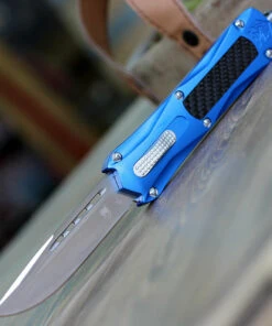 CobraTec Knives BLUKCDNS Blue King Cobra, 4" D2 Steel Drop Point Blade, Anodized Aviation Aluminum Handle