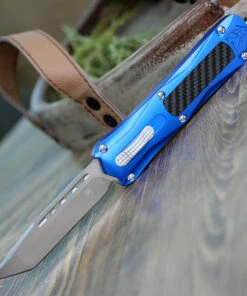 CobraTec Knives BLUKCTNS Blue King Cobra, 4" D2 Steel Tanto Blade, Anodized Aviation Aluminum Handle