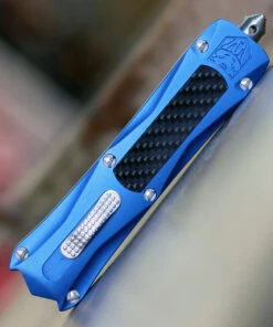 CobraTec Knives BLUKCDS Blue King Cobra, 4" D2 Steel Drop Point Serrated Blade, Anodized Aviation Aluminum Handle -Knifeworks Sales Store BLUKC 31334.1611949146