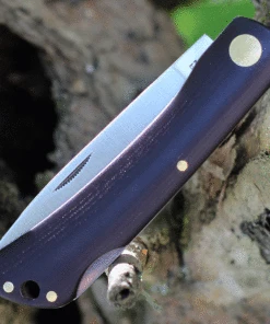 Boker Solingen Rangebuster 110914, 3.03" Bohler N690 Steel Satin Plain Blade, Maroon Linen Micarta Handles -Knifeworks Sales Store BO110914.3 91097.1625856805