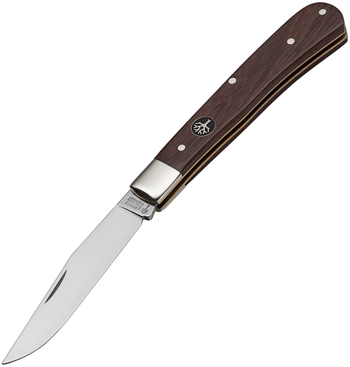 Boker Trapper Uno 112565, 3.07" 440C Steel, Desert Ironwood Handle 1 Boker Trapper Uno 112565, 3.07" 440C Steel, Desert Ironwood Handle