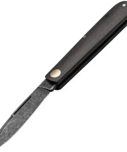 Boker Solingen Prime Barlow 115942, 2.72" Black Carbon Steel Acid Washed Plain Blade, Green Micarta Handles