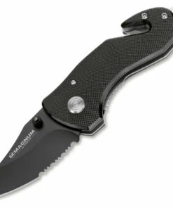 Boker Magnum Compact Rescue 01MB456, 1.88" 440A Part Serrated Blade, Aluminum Handle
