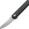 Boker Plus Kwaiken Compact Flipper 01BO231, 3" D2 Stonewashed Plain Blade, Black Marble Carbon Fiber & Titanium Handle