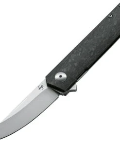 Boker Plus Kwaiken Compact Flipper 01BO231, 3" D2 Stonewashed Plain Blade, Black Marble Carbon Fiber & Titanium Handle