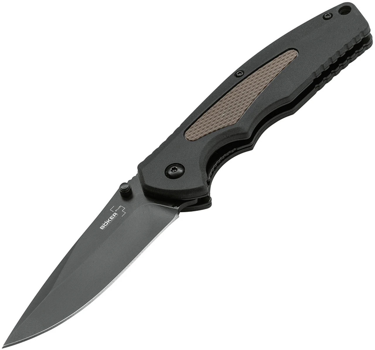 Boker Plus Gemini NGA BK Coyote 01BO505, 3.5" D2 Steel Black Plain Blade, Black/Coyote Handle 1 Boker Plus Gemini NGA BK Coyote 01BO505, 3.5" D2 Steel Black Plain Blade, Black/Coyote Handle