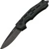 Boker Plus Thunder Storm Button Lock 01BO795N, 2.95" AUS-8 Stonewashed Plain Blade, Black Aluminum Handle