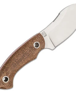 Boker Plus Nessmi Pro Fixed Blade 02BO018, 2.6" D2 Satin Nessmuk Blade, Brown Micarta Handle, Brown Leather Sheath -Knifeworks Sales Store BOP02BO018 1 55111.1619704382