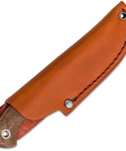 Boker Plus Nessmi Pro Fixed Blade 02BO018, 2.6" D2 Satin Nessmuk Blade, Brown Micarta Handle, Brown Leather Sheath -Knifeworks Sales Store BOp02BO018 2 92330.1619704382
