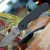 ESEE Knives Esee Avispa Framelock SK5 Black BRK1303, 3.65" SK5 High Carbon Steel Plain Blade, Black Nylon Handles