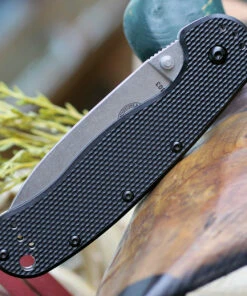 ESEE Knives Esee Avispa Framelock SK5 Black BRK1303, 3.65" SK5 High Carbon Steel Plain Blade, Black Nylon Handles -Knifeworks Sales Store BRK1303.3 39529.1581005447