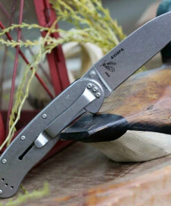 ESEE Knives Esee Avispa Framelock SK5 Black BRK1303, 3.65" SK5 High Carbon Steel Plain Blade, Black Nylon Handles -Knifeworks Sales Store BRK1303 58505.1581005447