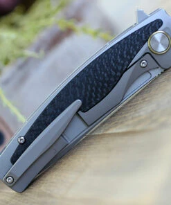 Bestech T1706B Predator, 3.6" CPM-S35VN Plain Blade, Gray Titanium Handle w/Carbon Fiber Inlay -Knifeworks Sales Store BT1706B.5 01213.1588780902