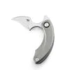 Bestech Knives Strelit BT2103A, 2.19" CPM-S35VN Satin Stonewashed Reverse Hawkbill Plain Blade, Grey 6AL4V Titanium Handles